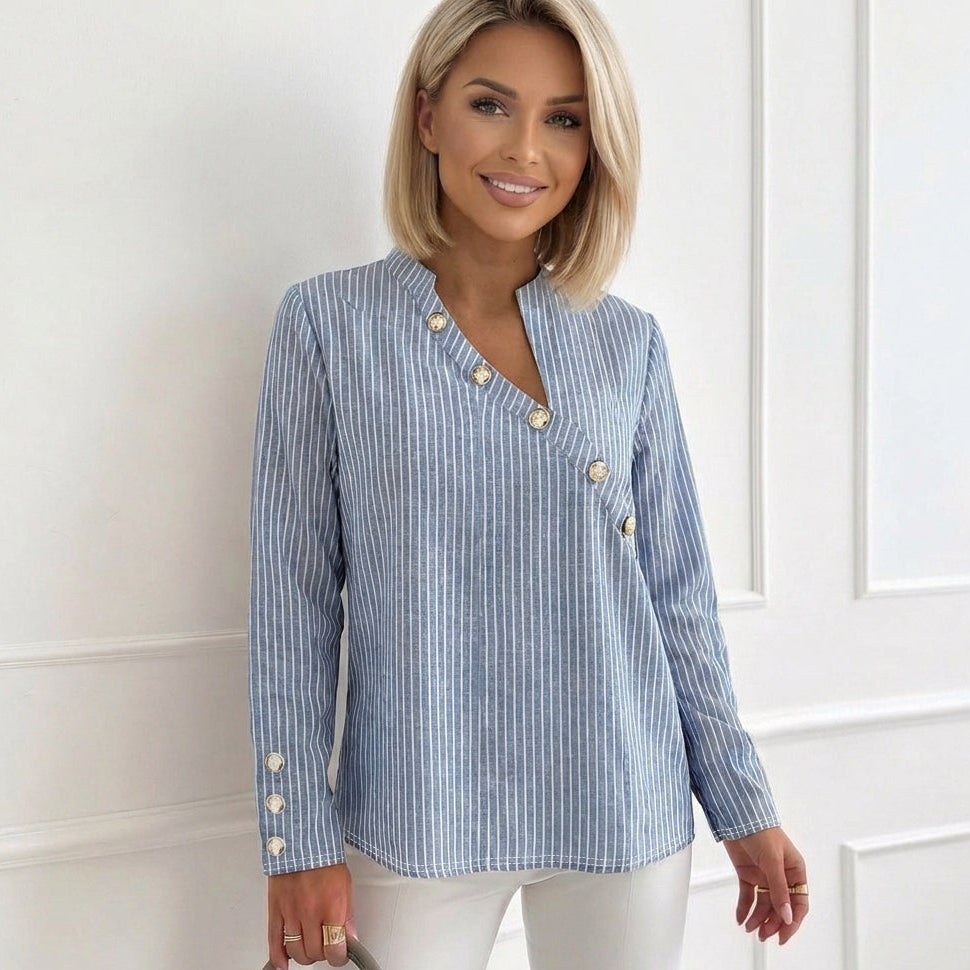 Chic Striped Long Sleeve Top