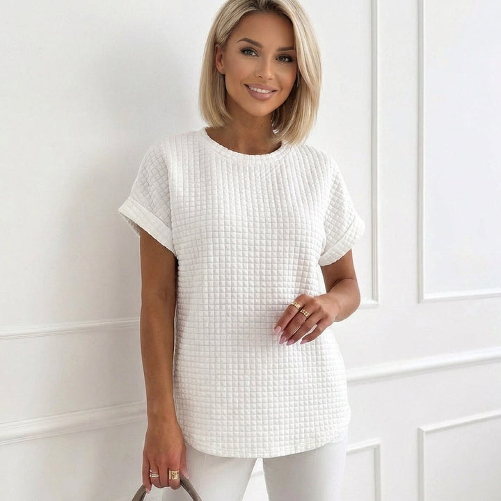Basic Plain White Short Sleeve Top