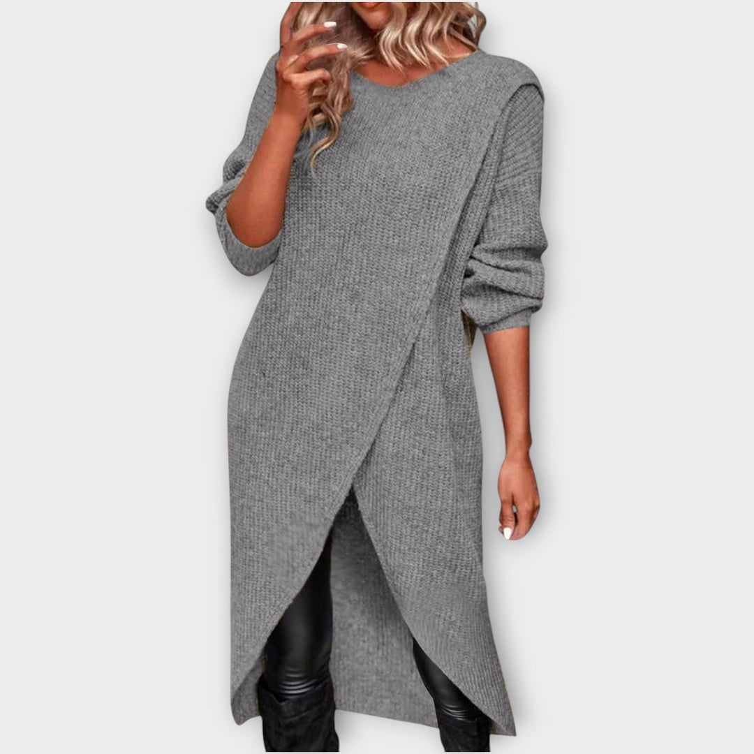 Elegant Layered Knit Maxi Dress