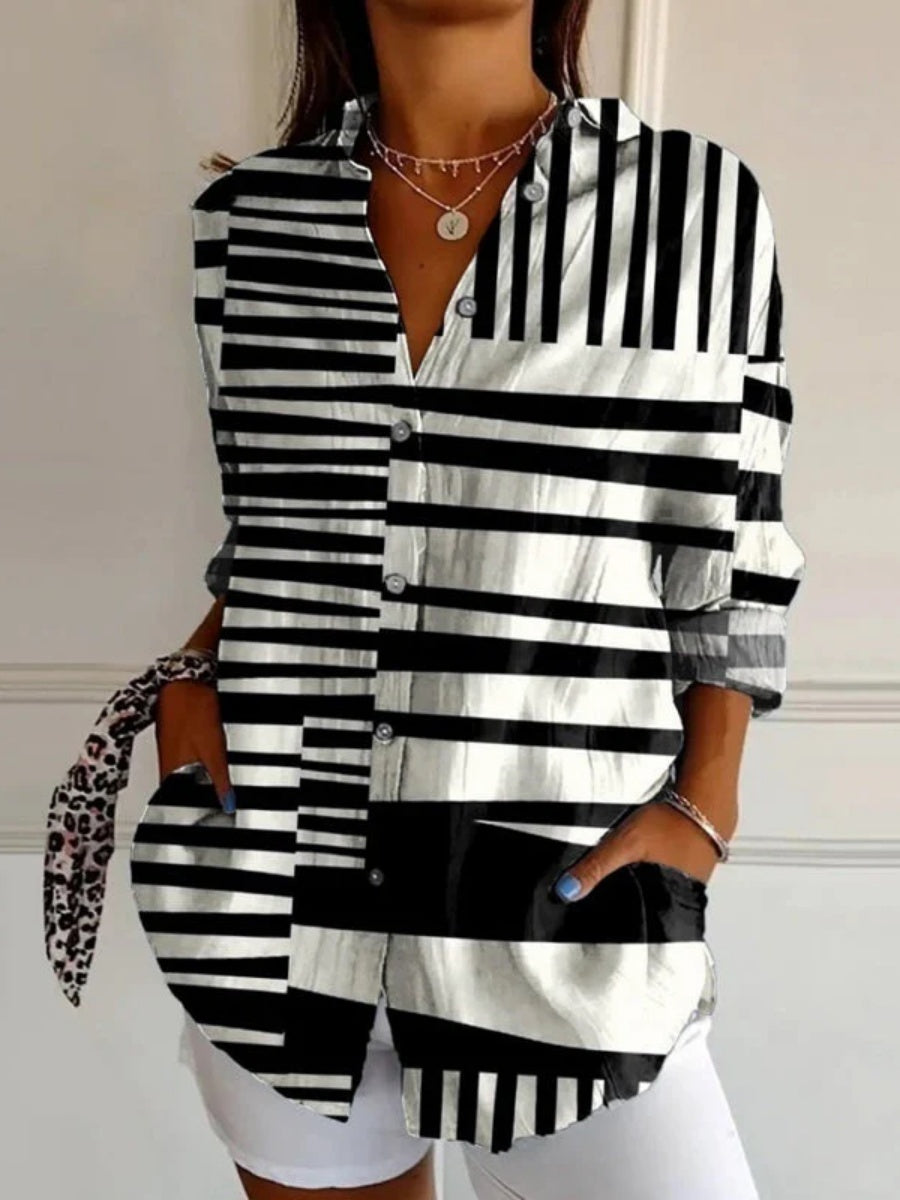 Comfysol Casual Striped Blouse