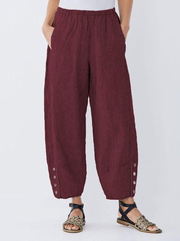 Comfysol Casual Striped Pockets Pants