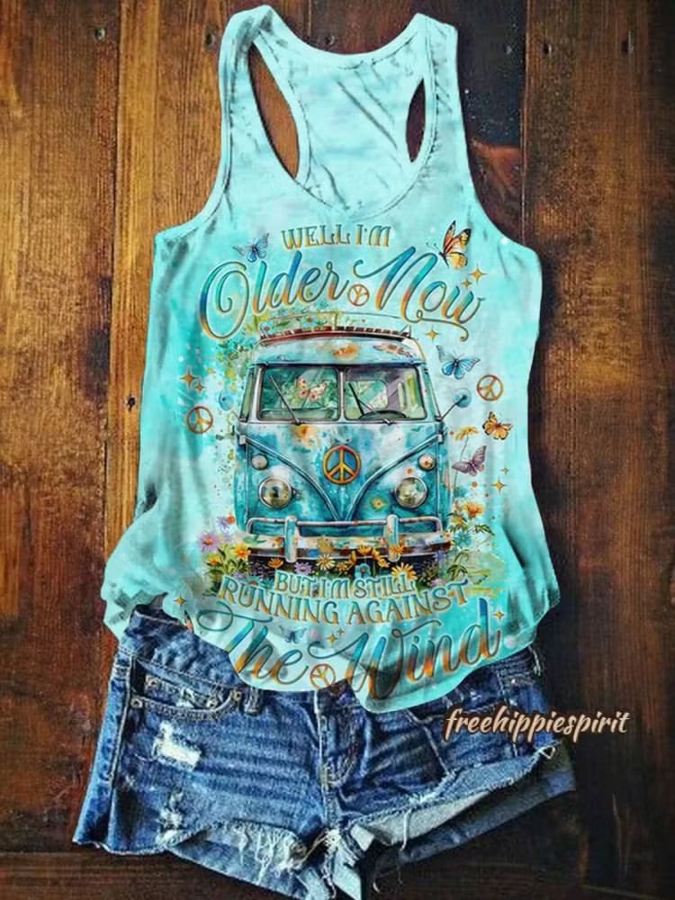 Still Running Against The Wind Full Pressure Print Tank Top