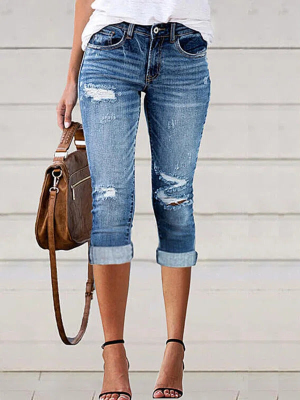 Comfysol Blue Casual Solid Plain Jeans