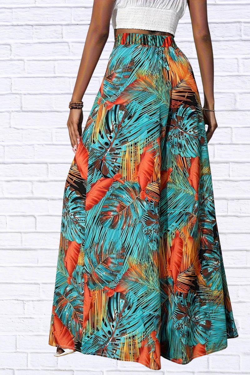 Tropical Wide Leg Pants for Women | Flowy Chic Summer Pants