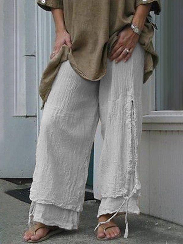 Comfysol Women's Solid Casual Going out Pants with Pockets
