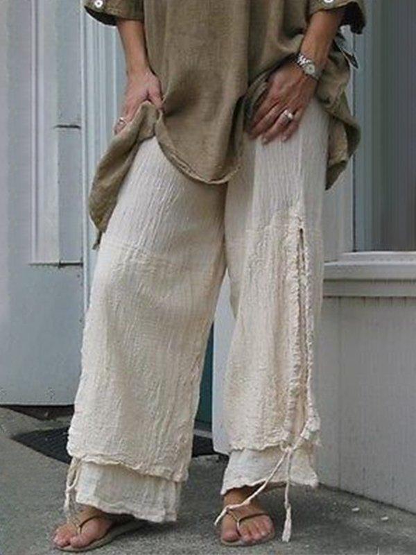 Comfysol Women's Solid Casual Going out Pants with Pockets