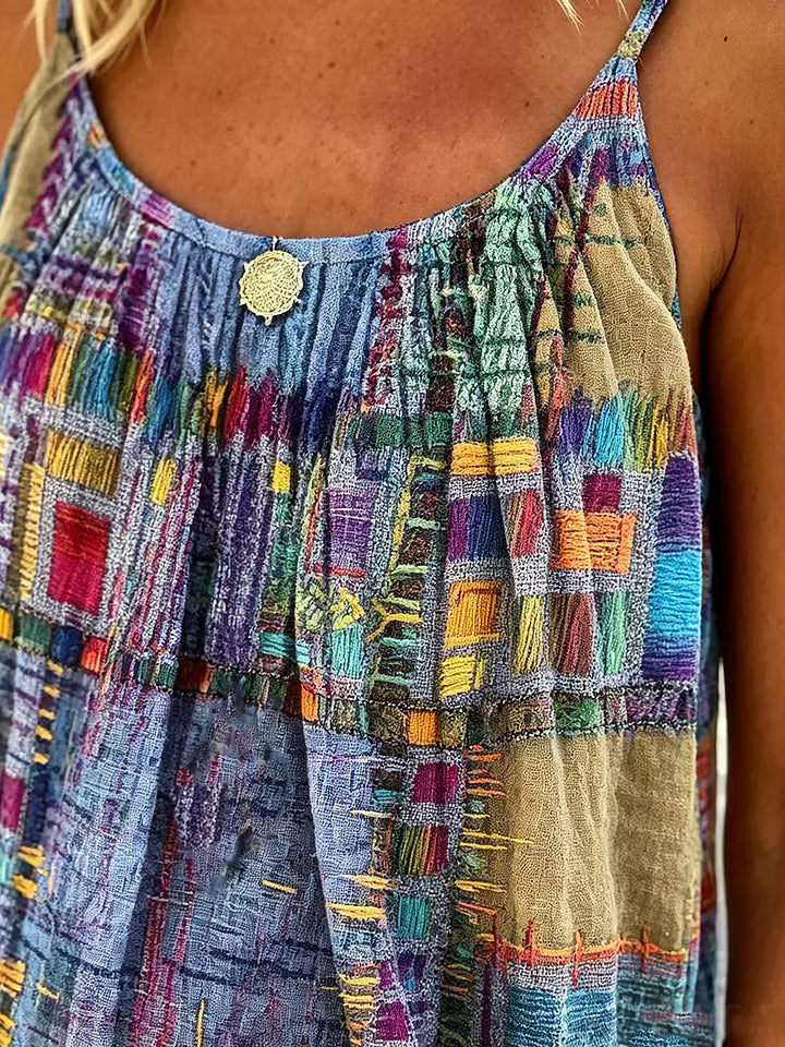 Women's Abstract Geometric Art Print Spaghetti Strap Camisole Top