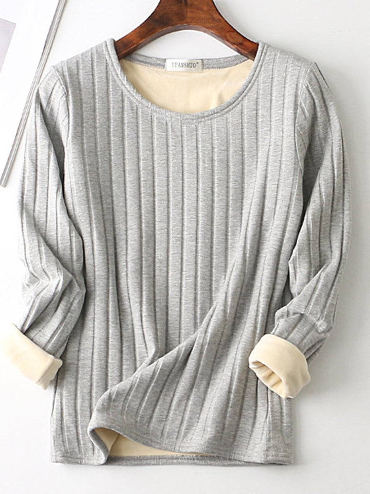 Comfysol Thicken Velvet Super Soft Long Sleeve Warm Blouse