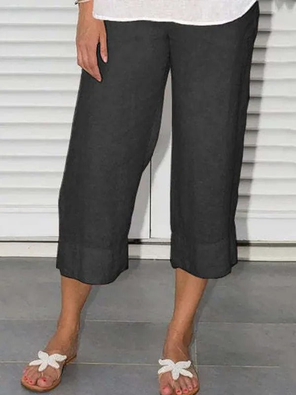 Comfysol Black Casual Solid Plain Pants
