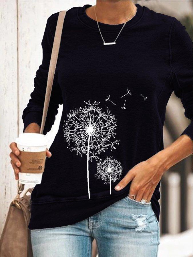 Comfysol Long Sleeve Casual Shift Plant T-shirt
