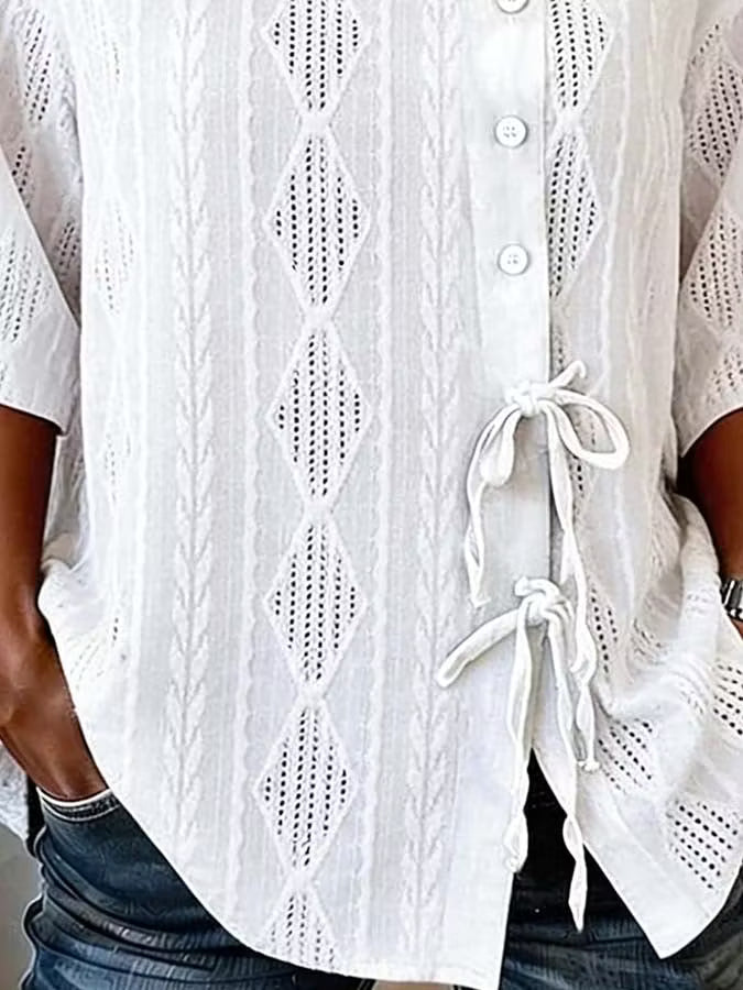 Women'S Casual Lace-Up Top