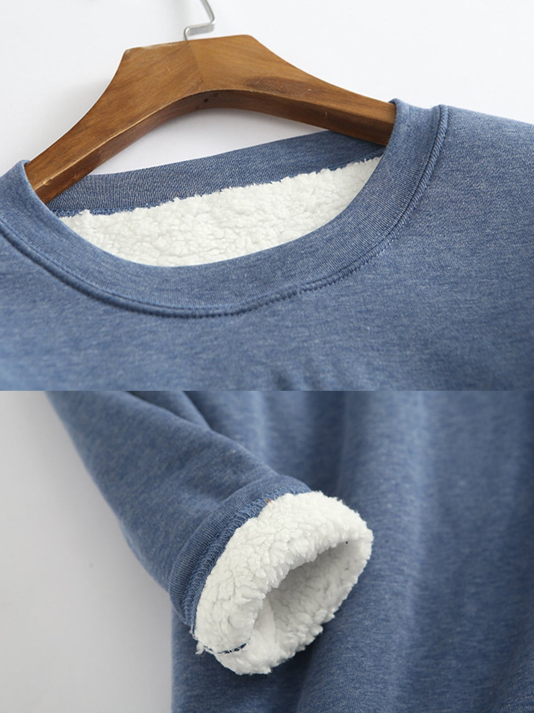 Comfysol Solid Color Round Neck Long Sleeve Warm T-shirt