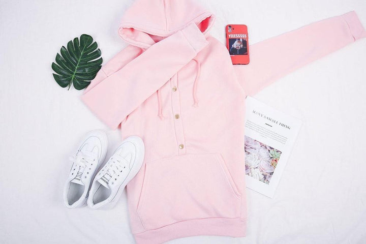 Front Pocket Button Down Hoodie