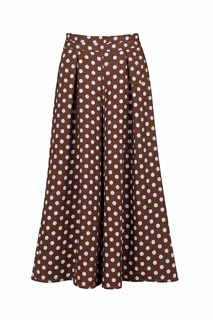Polka Dot Wide Leg Trousers Misty