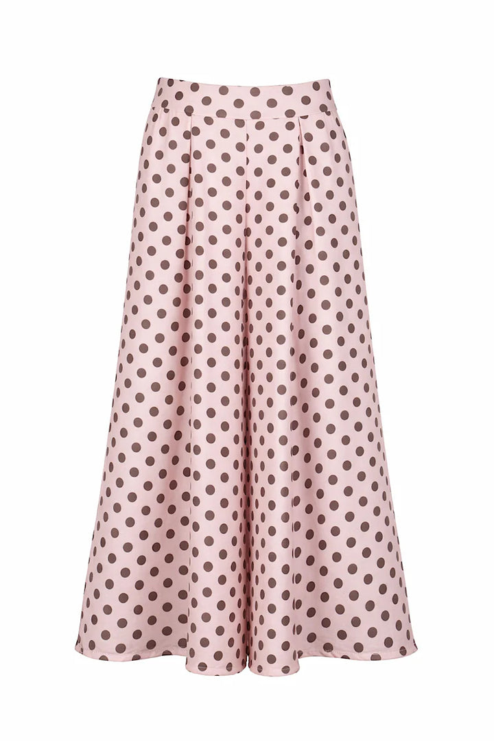 Polka Dot Wide Leg Trousers Misty