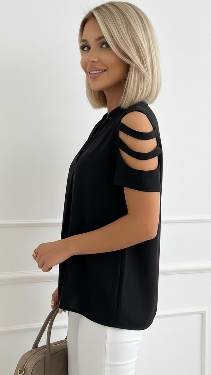 Trendy Plain Short Sleeve Top