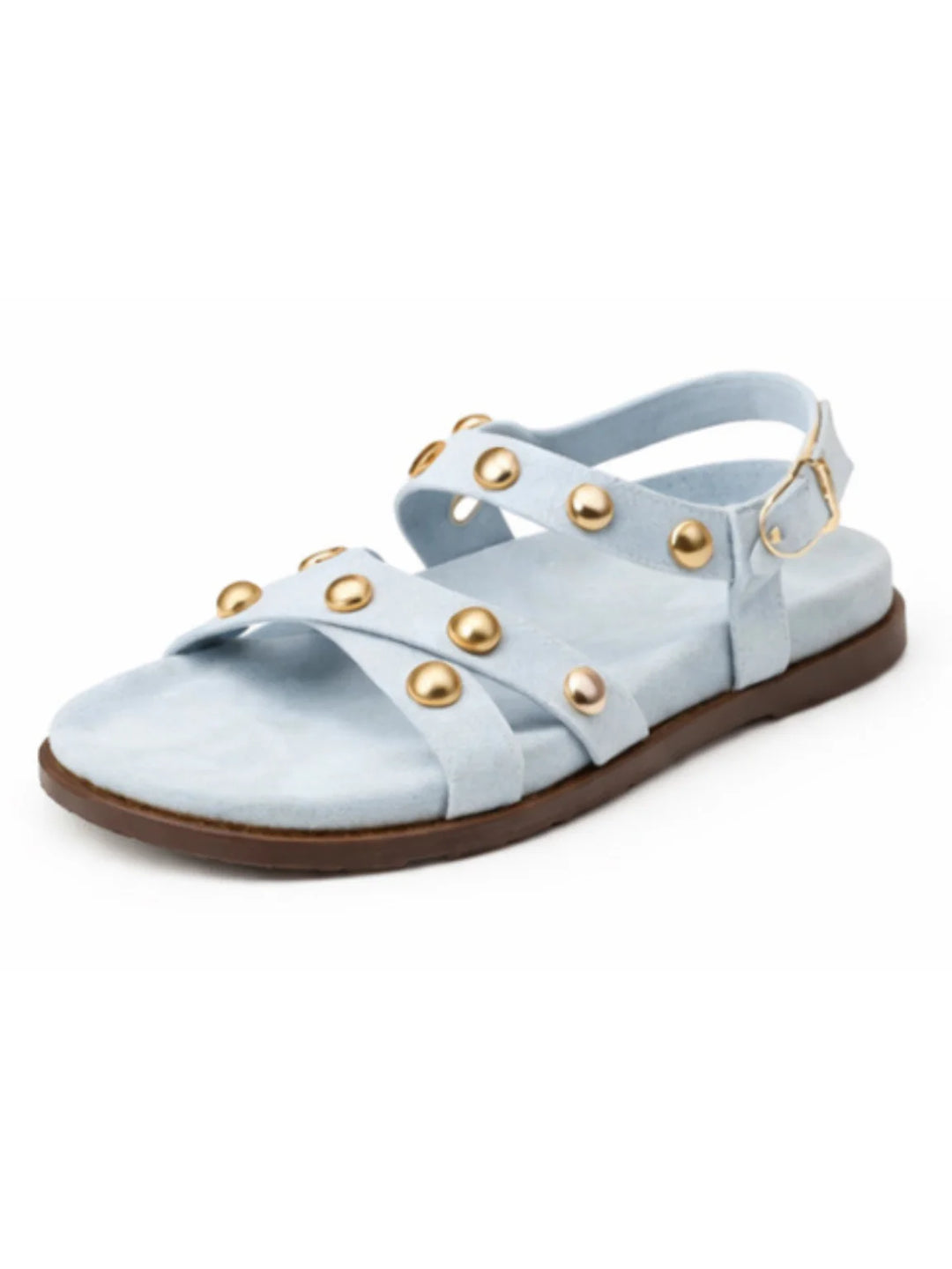 Studded Cross-Strap Sandals