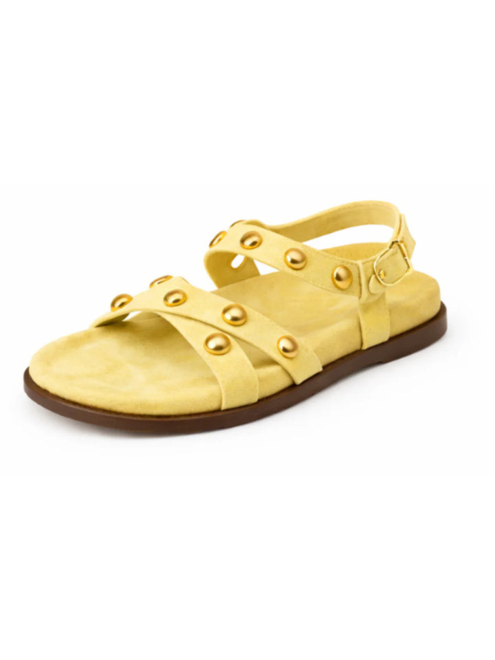Studded Cross-Strap Sandals