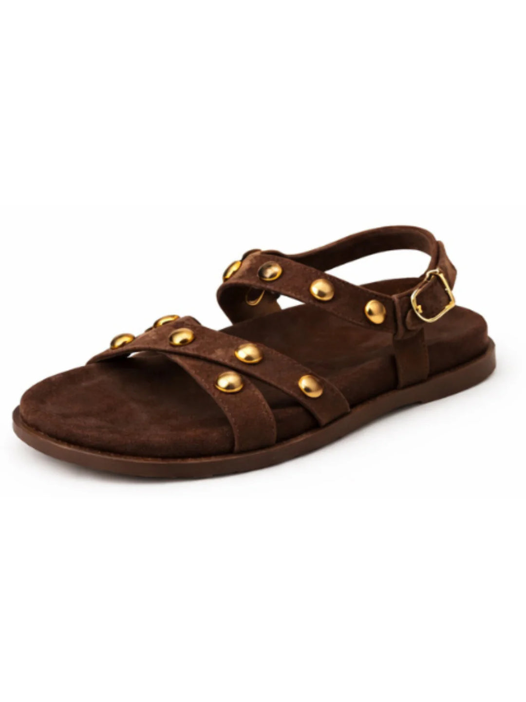 Studded Cross-Strap Sandals