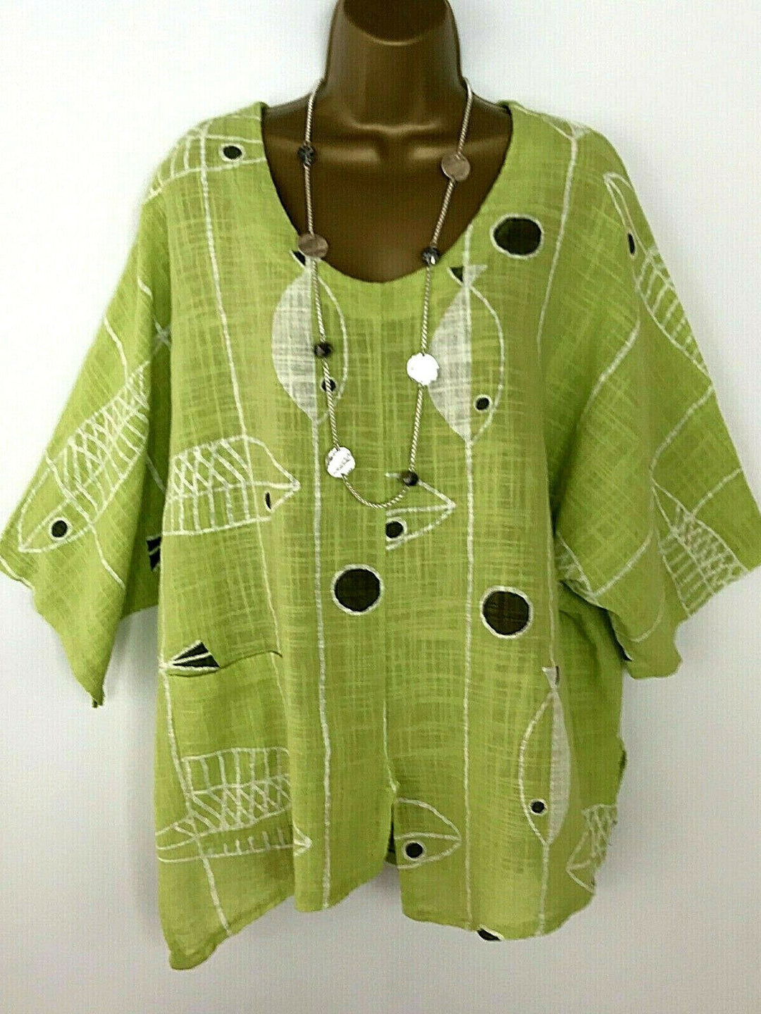 Comfysol Half Sleeve Casual Fish Print Blouse