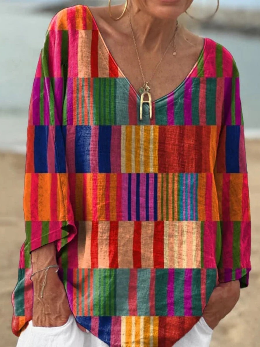 Comfysol Colorful Geometric Print T-Shirt
