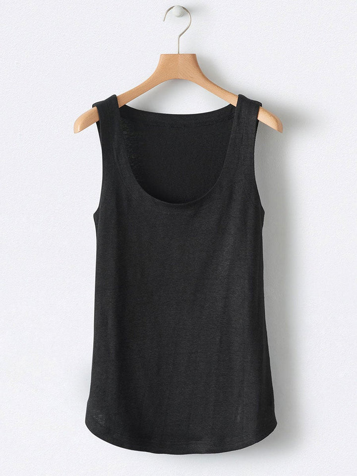 Comfysol Solid Square Neck Casual Tank Tops