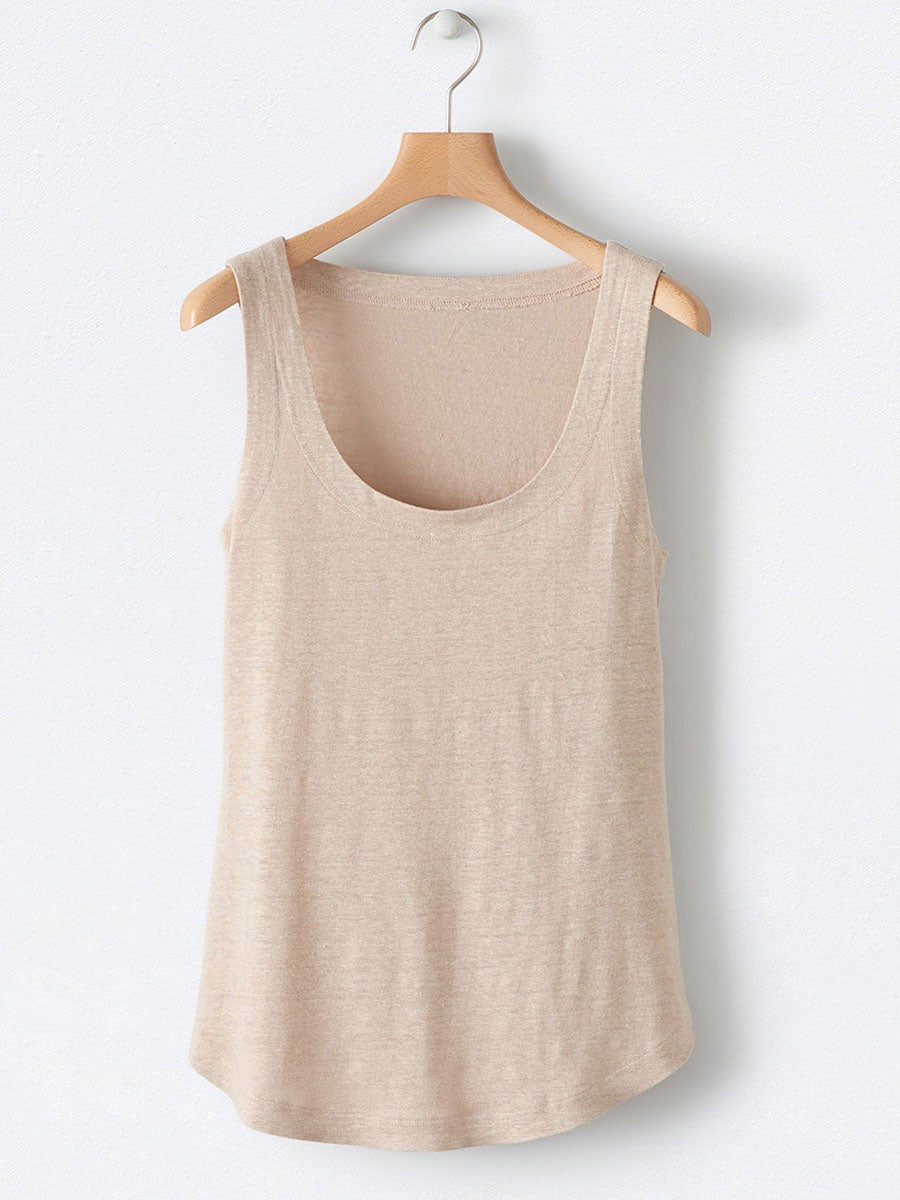 Comfysol Solid Square Neck Casual Tank Tops