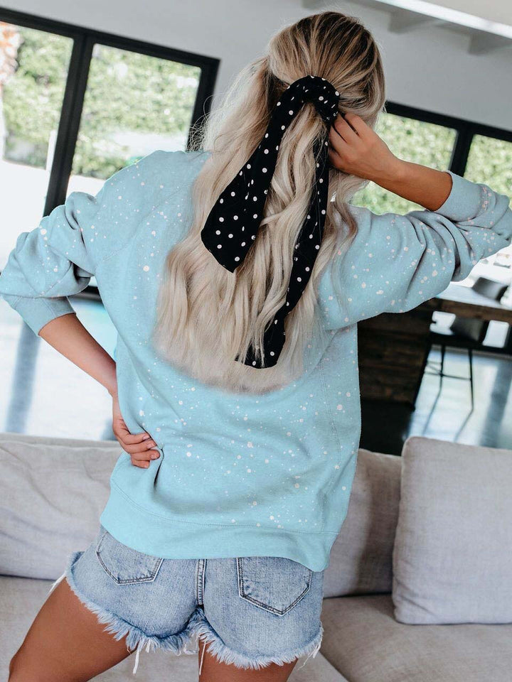 Comfysol Women's Cute Snowman Face Print Long Sleeve Sweatshirt