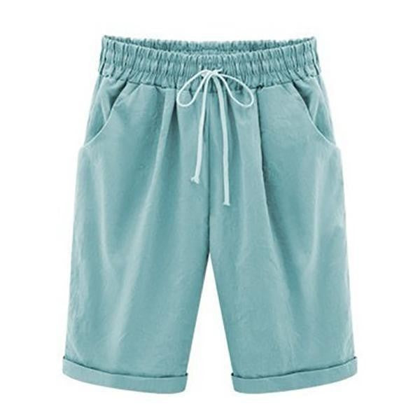 Comfysol Women's Casual Vacation Loose Cotton Shorts with Pockets