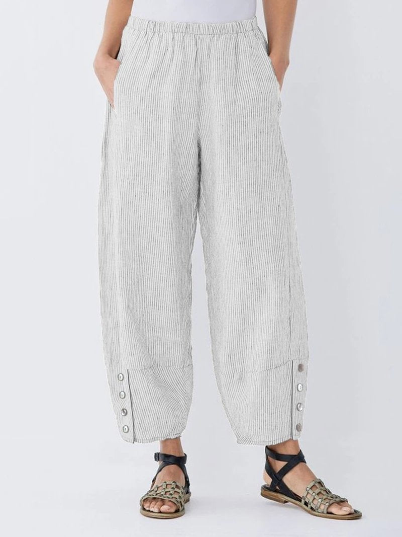 Comfysol Casual Striped Pockets Pants