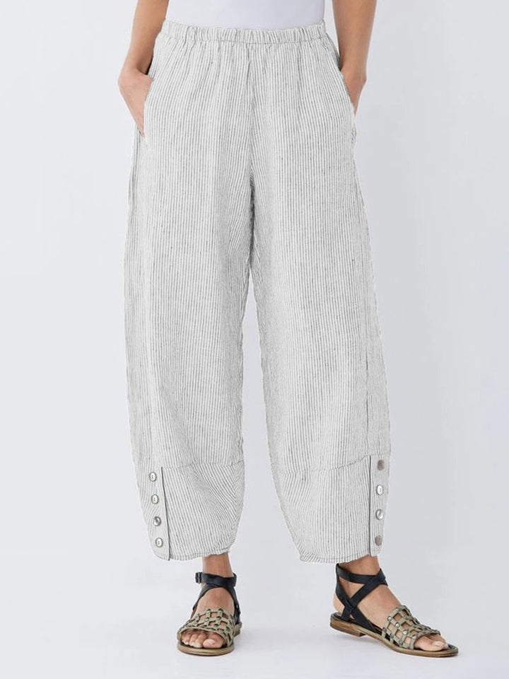Comfysol Casual Striped Pockets Pants