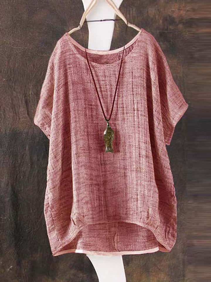 Comfysol Crew Neck Short Sleeve Bamboo Fiber Blouse
