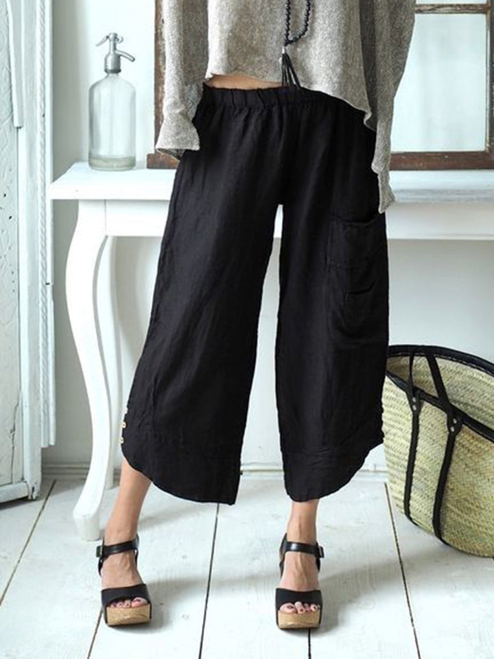 Comfysol Casual Cotton Solid Color Pants