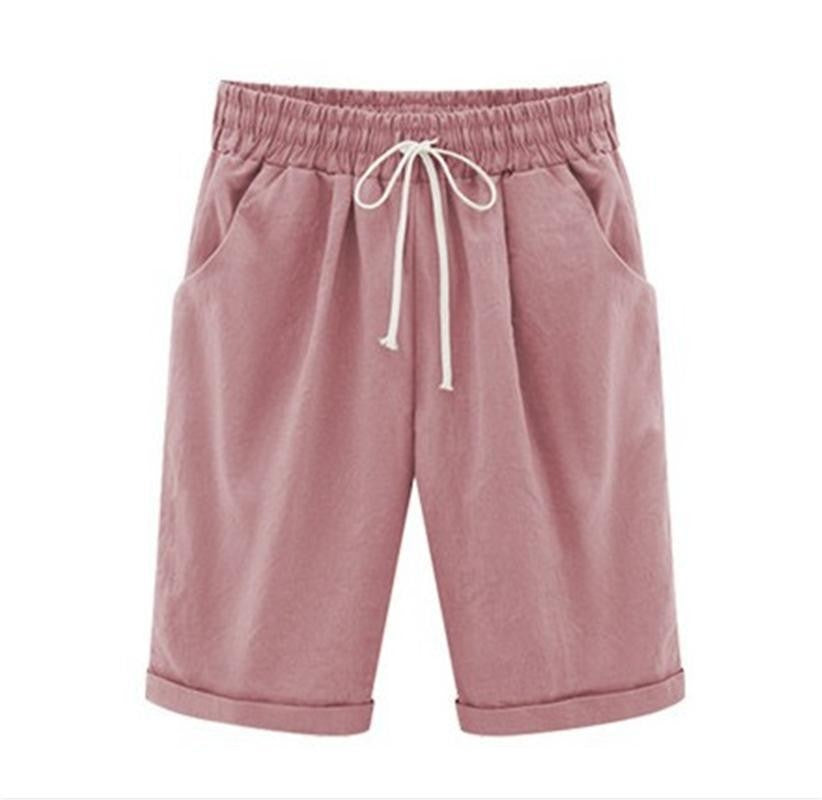Comfysol Women's Casual Vacation Loose Cotton Shorts with Pockets