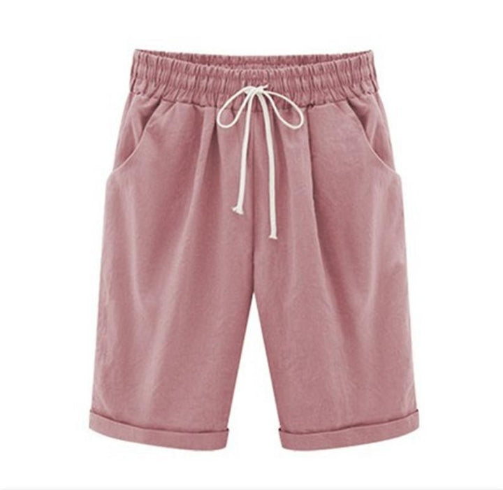 Comfysol Women's Casual Vacation Loose Cotton Shorts with Pockets