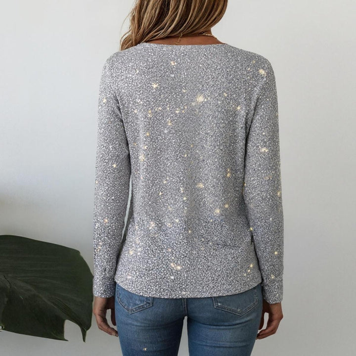 Gorgeous V-Neck Sequined Top