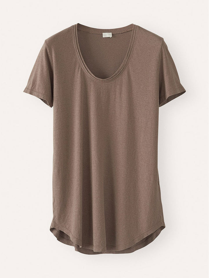 Comfysol Solid Color Round Neck Casual Blouse