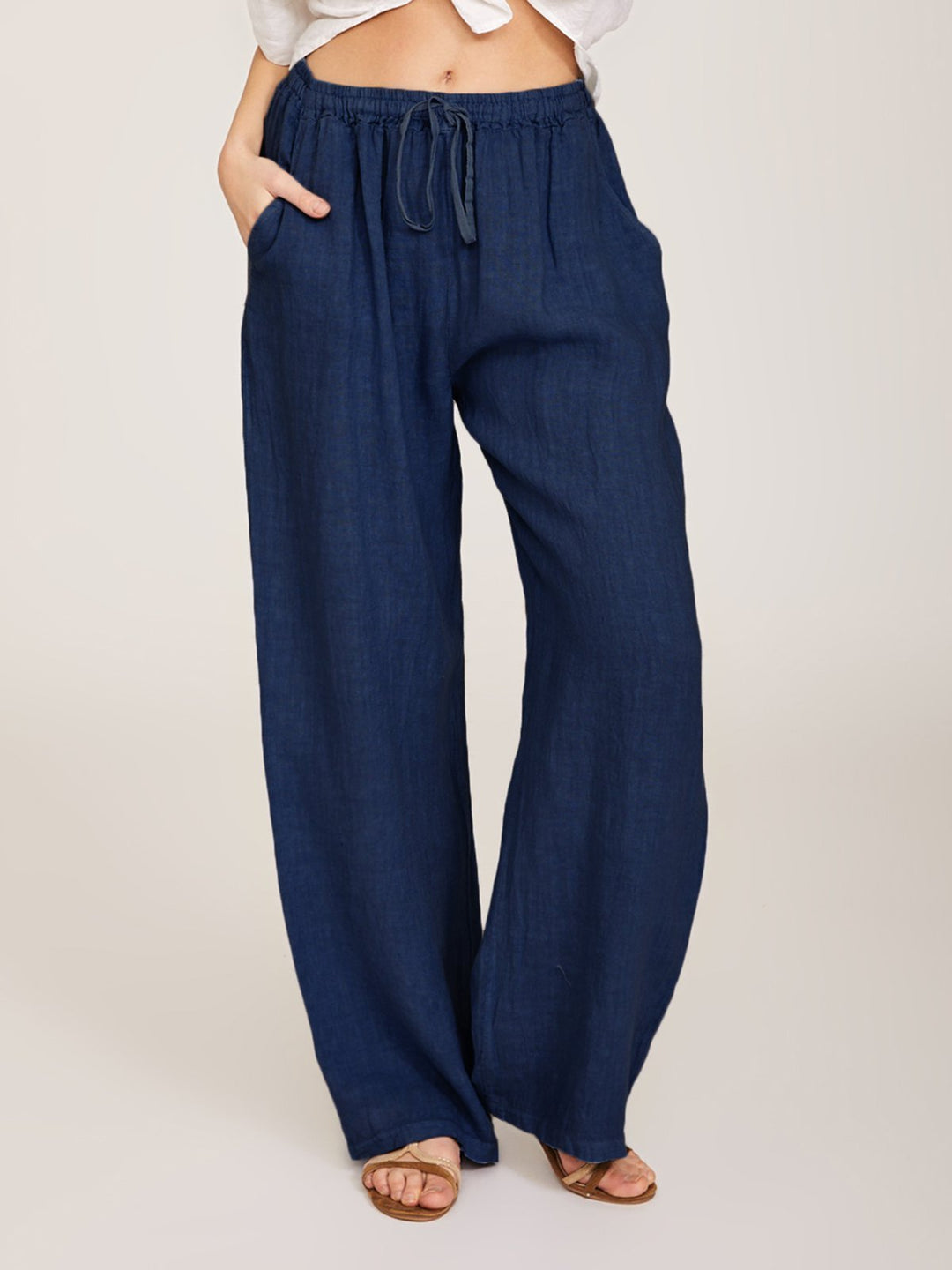Comfysol Casual Solid Color Wide Leg Pants