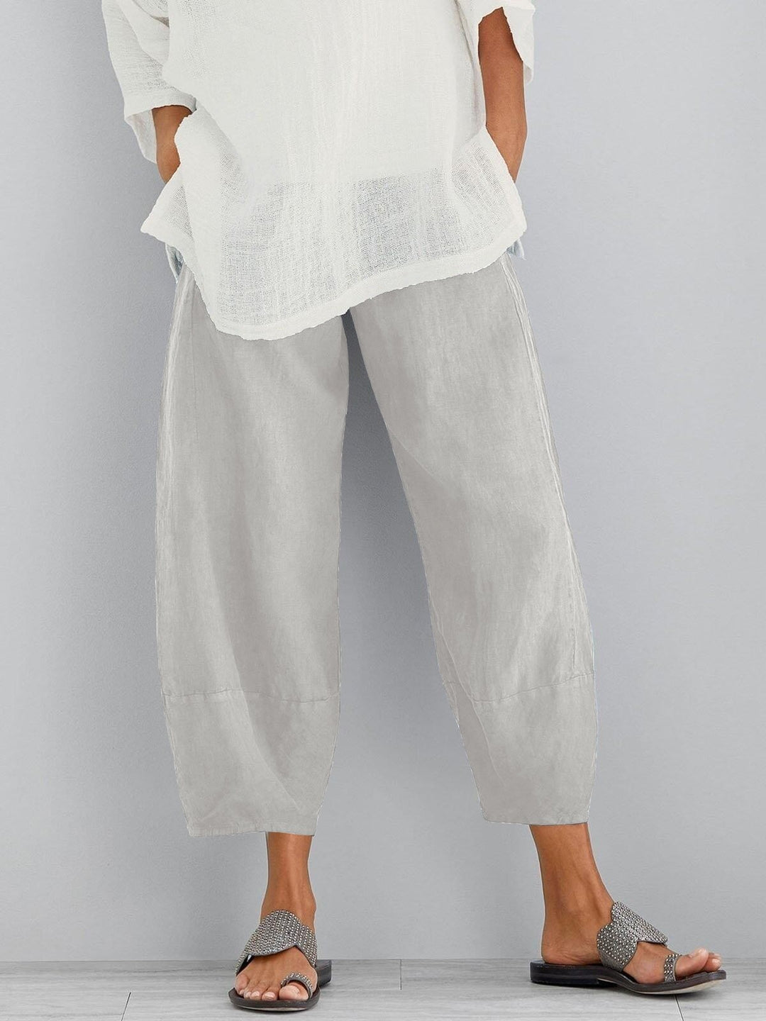 Comfysol Women's Cotton Khaki Loose Casual Pants