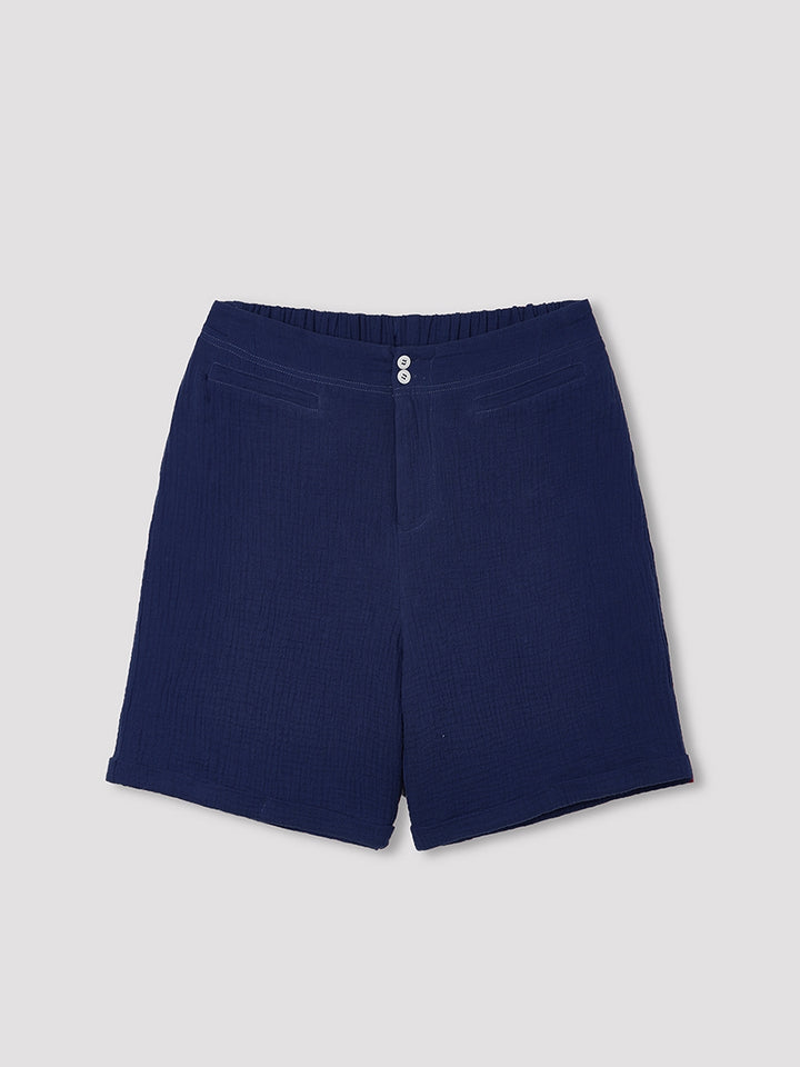 Comfysol Solid Color Summer Casual Shorts With Buttons