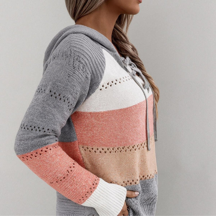 Cozy Horizontal Stripe Knit Hoodie