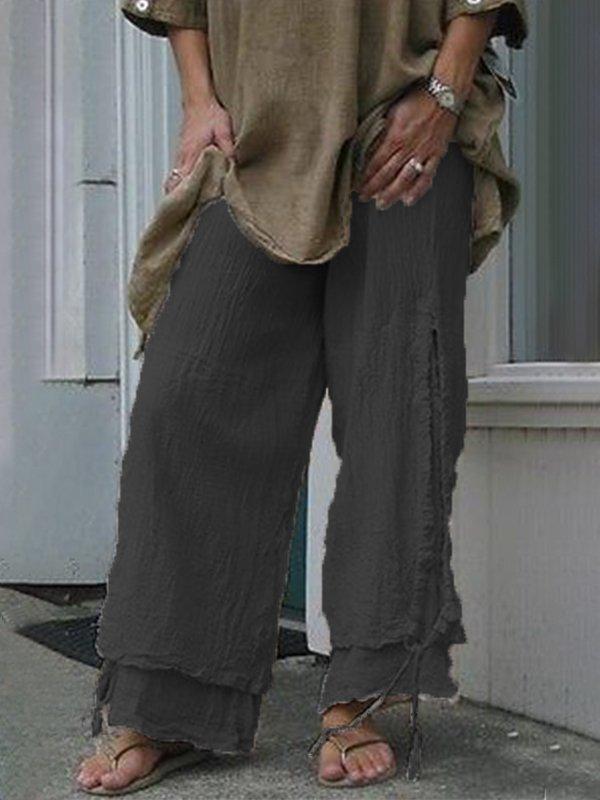 Comfysol Women's Solid Casual Going out Pants with Pockets