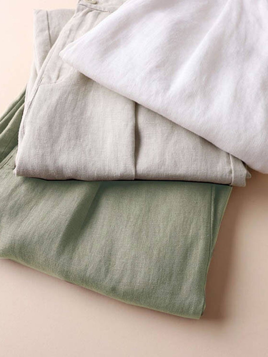 Comfysol Solid Pockets Elastic Cotton Casual Straight Pants