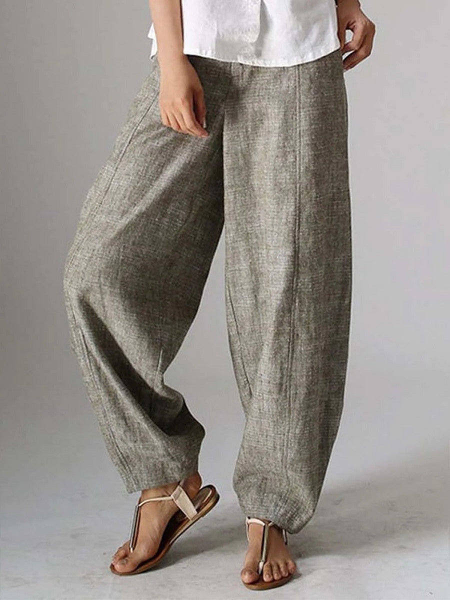 Comfysol Natural Casual Solid Plain Pants
