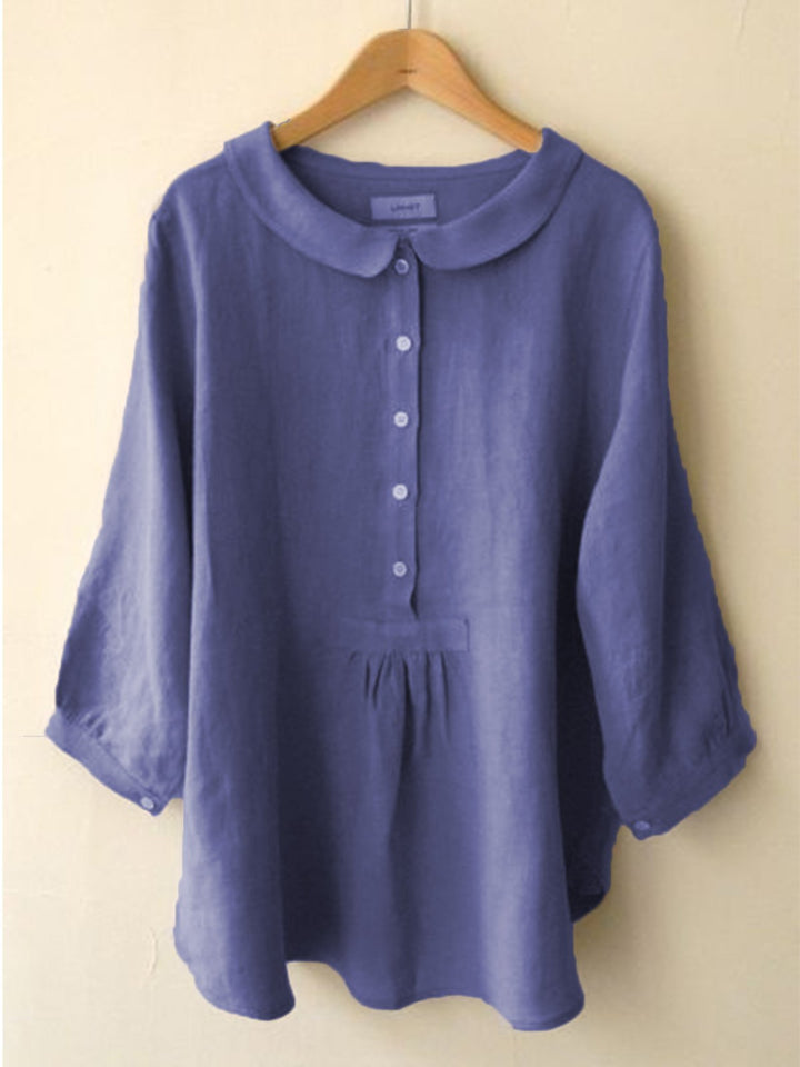 Comfysol Casual Long Sleeve Sweet Solid Blouse