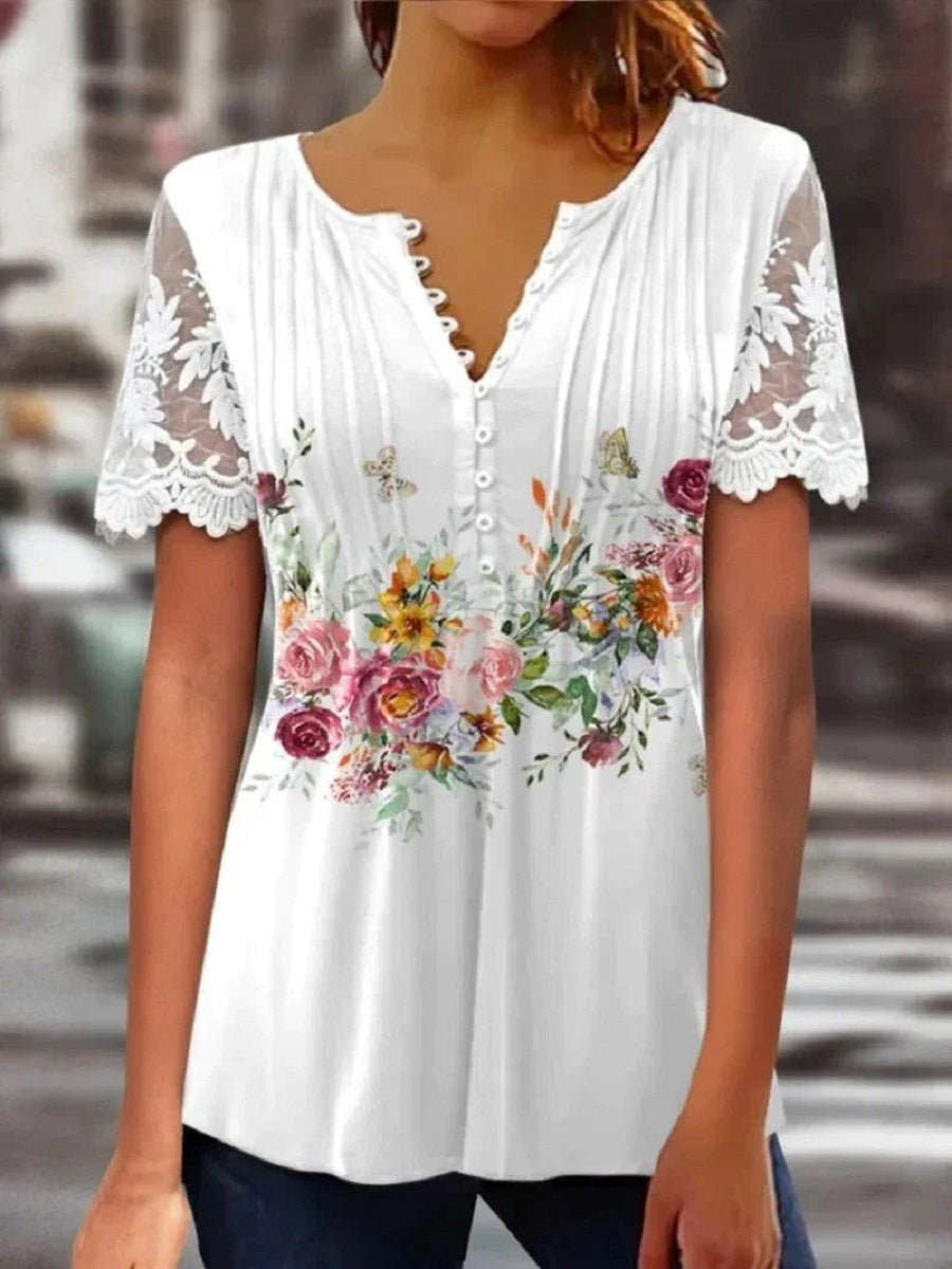 Comfysol White Casual V Neck Lace Sleeveless Tank