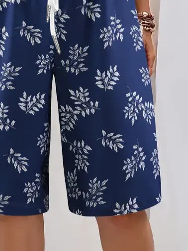Women Floral Fifth Pants Pant Casual Summer Trousers