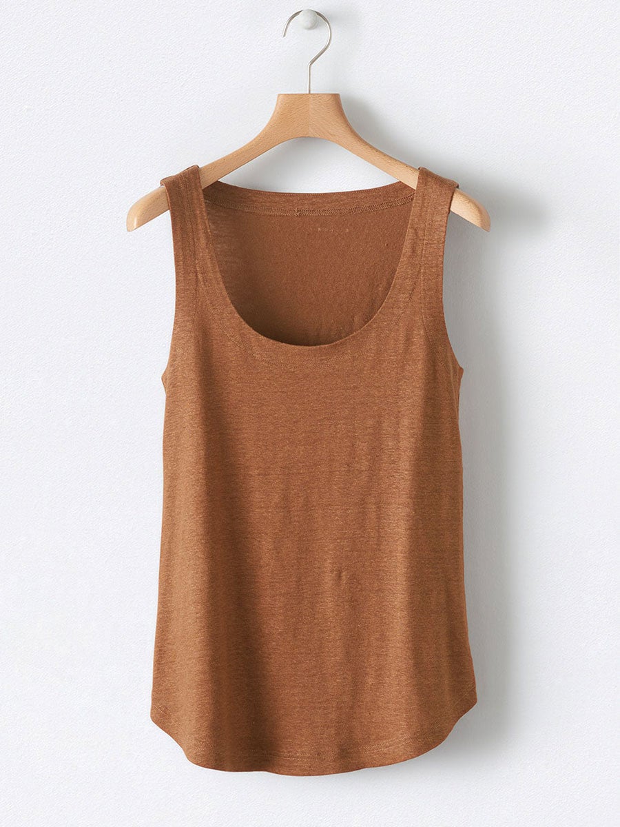 Comfysol Solid Square Neck Casual Tank Tops