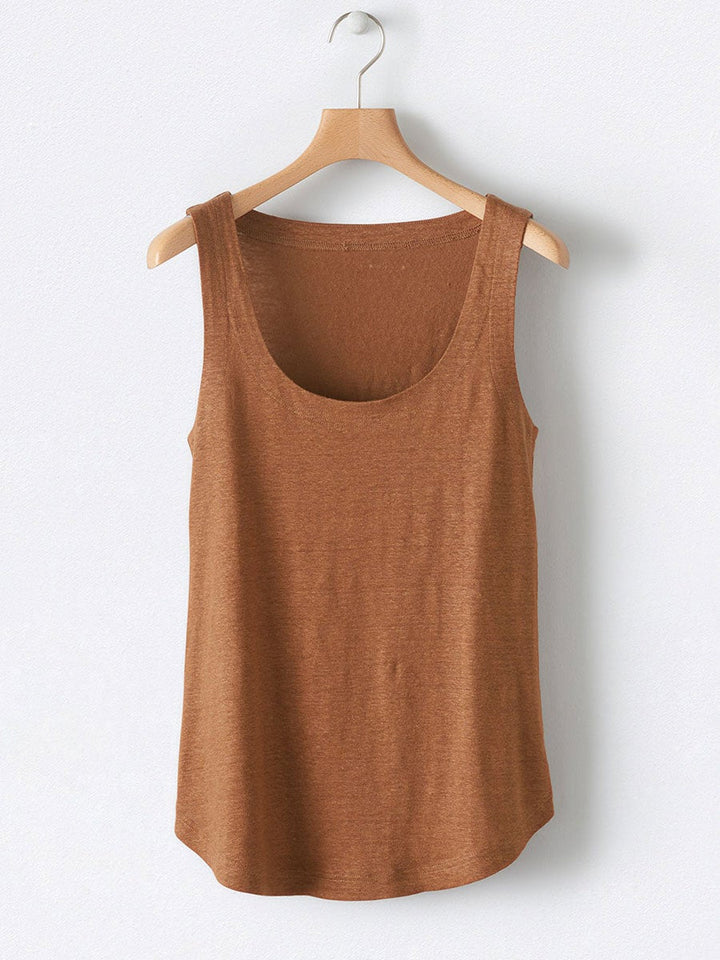Comfysol Solid Square Neck Casual Tank Tops