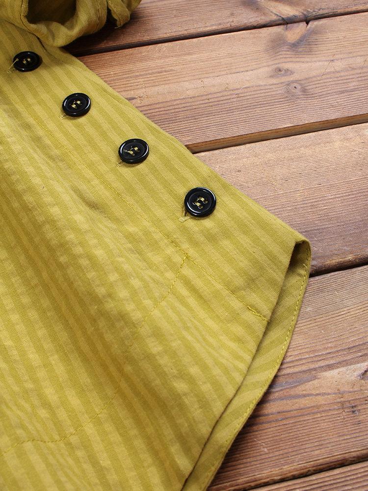 Comfysol Vintage Lapel Button Long Sleeve Casual Shirt